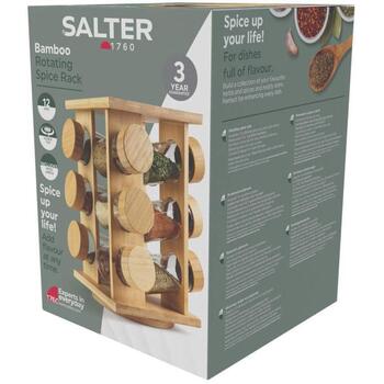 Salter Подставка для специй BW14238, 12 банок, бамбук, стеклянные банки, вращающаяся основа (BW14238)