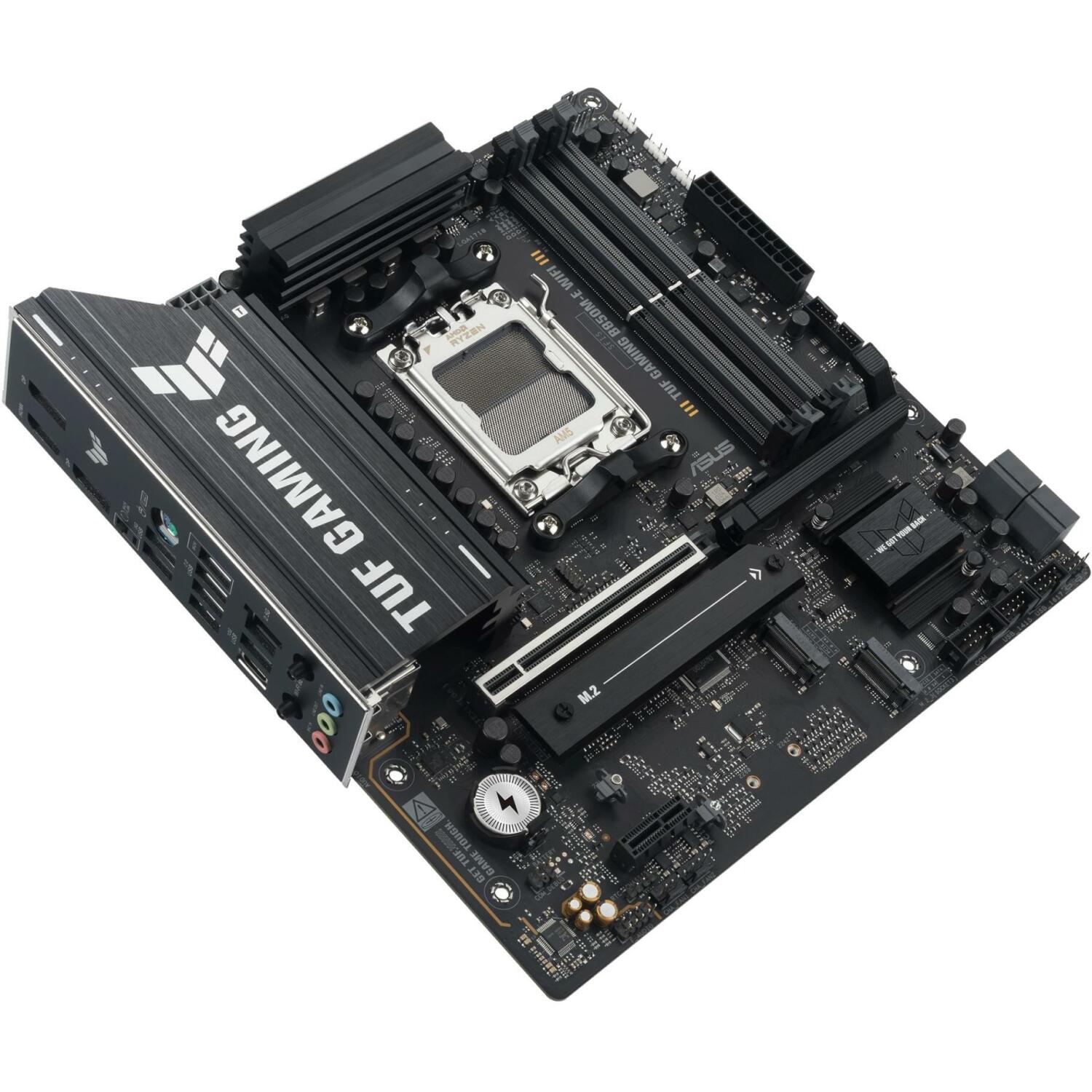 Asus Mātesplate TUF GAMING B850M-E WIFI, AMD AM5, DDR5, 256 GB, 3x M.2, 1x HDMI 2.1, 2.5Gb Ethernet, Wi-Fi 6E (TUF GAMING B850M-E WIFI)