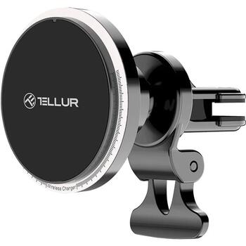 Tellur Беспроводное зарядное устройство TLL151431, 5V/9V/12V 2A, 15W, USB-C, совместимо с MagSafe, крепление на вентиляцию (TLL151431)