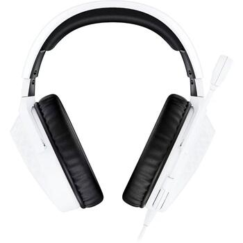 HyperX Cloud Stinger 3 spēļu austiņas BS1T6AA, 50 mm, vads, balts, slēgts, binaurāls, circumaural, galvas lente, boom mikrofons (BS1T6AA)