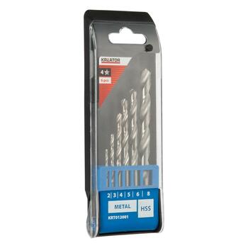 Kreator KRT012001 Urbju komplekts HSS metālam, 6gab, 2-8mm, plastmasas kaste (KRT012001)