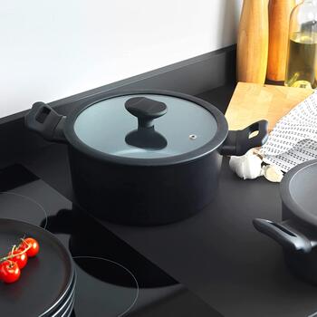 Russell Hobbs Crystaltech высокий кастрюля RH01864EU7, 24см, черный, алюминий, 11см, с крышкой (RH01864EU7)