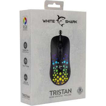 White Shark TRISTAN-B-2, GM-9004, 91g, 143mm, 65mm, 38mm, 6 кнопок, 1.8m, 50-12800 DPI, USB 2.0, программируемые кнопки (TRISTAN-B-2)