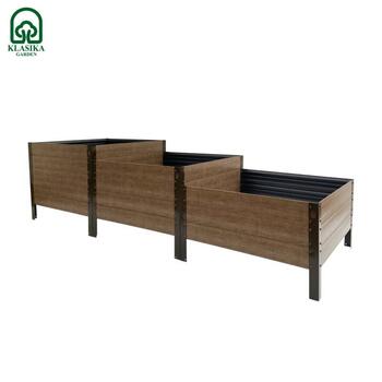 Повышенная грядка - Klasika Woodlook лестничного типа 225х75 см, h-50-40-30 см коричневый GP1507530LRP (GP1507530LRP)
