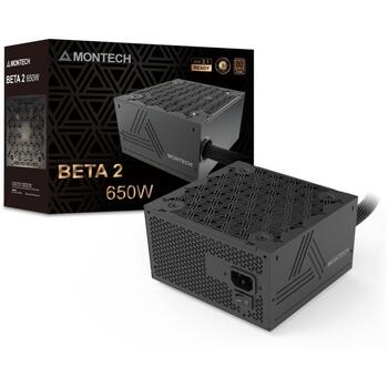 Montech BETA 2 650W, ATX 3.1, 80 PLUS Bronze, 650W, 100-240V, 50/60Hz, 12cm, HDB, 20+4 pin, 4x SATA, 2x PCIe, 4x Molex, 5л (BETA 2 650W)