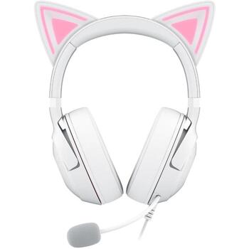Razer austiņas Kraken Kitty V2 RZ04-04730600-R3M1, 32Ω, 2m, stereo, trokšņu izolācija, trokšņu slāpēšana (RZ04-04730600-R3M1)