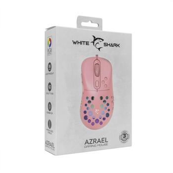 White Shark Мышь GM-5013 AZRAEL-P, 7200-12800 DPI, 6 кнопок, 1.8 м, USB 2.0, розовый цвет. (AZRAEL-P)