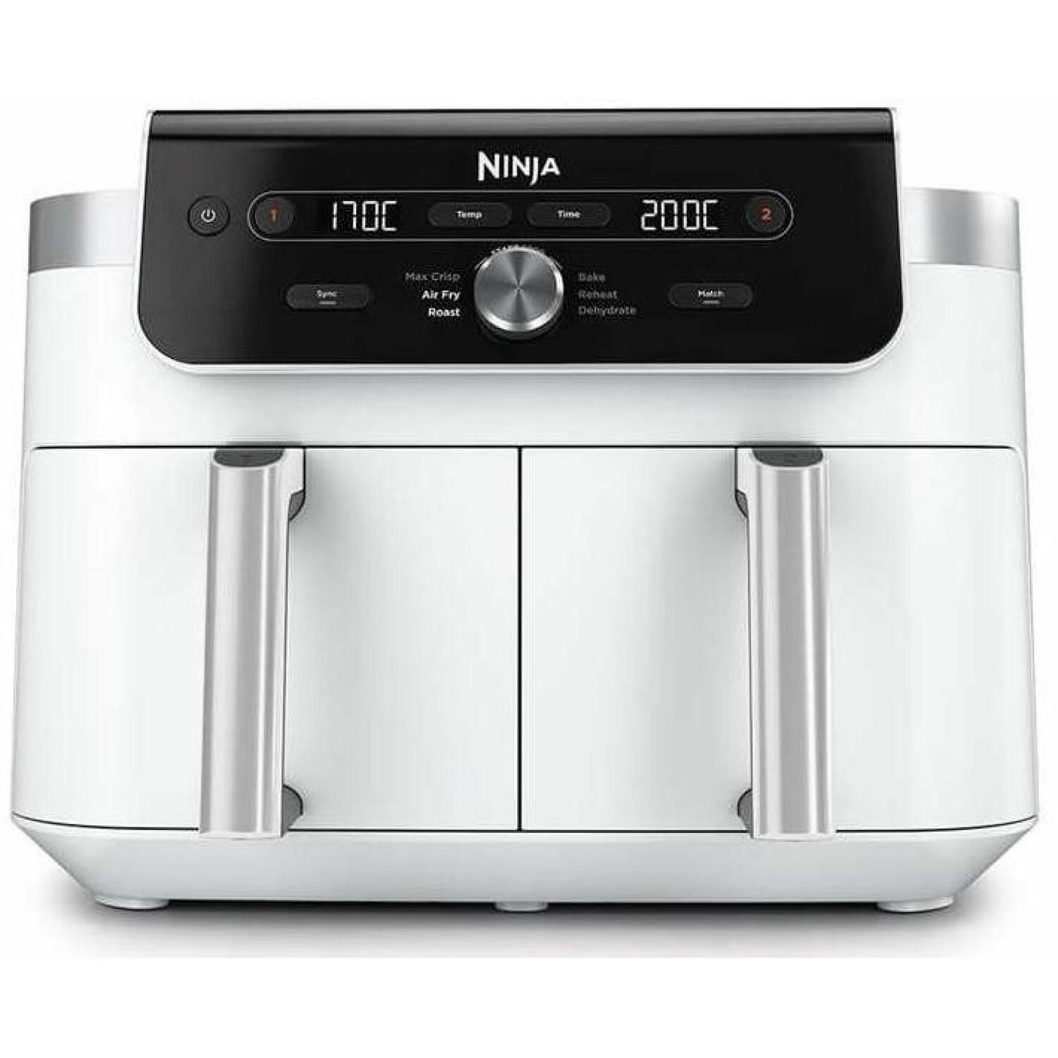 Ninja aerogrils DZ901EUWH, 2470 W, 9.5 l, 40 - 240 °C, 2x 4.75 l grozi, DualZone, 6 gatavošanas režīmi, taimeris, termostats (DZ901EUWH)
