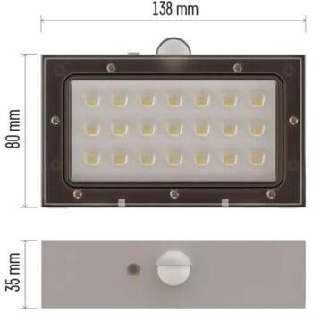 Emos LED светильник BRIXO ZG161S, 350 lm, 3,7 V, IP65, нейтральный белый, PIR датчик, 140° × 70° угол луча (ZG161S)