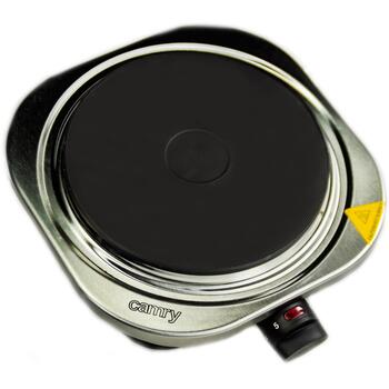 Camry электрическая плита CR 6510, 1500W, 220-240V, нержавеющая сталь, поворотный переключатель, 1 зона готовки (CR 6510)
