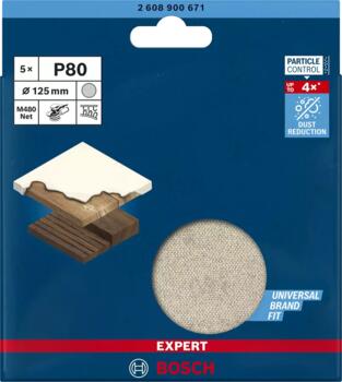 Абразивный круг EXPERT M480 125мм G80 (5 шт.) 2608900671 BOSCH (2608900671)