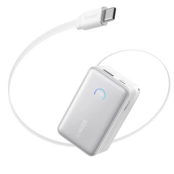 Супер компактный и мощный премиальный внешний аккумулятор 10000 mAh 45 W с USB-C PD и USB-A QC белый A1638H21 Anker (A1638H21)