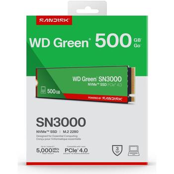Sandisk SSD WDS500G4G0E, 500GB, M.2, PCI Express 4.0, NVMe, 5000MB/s чтение, 4100MB/s запись, QLC 3D NAND, 150TBW (WDS500G4G0E-00CPS0)