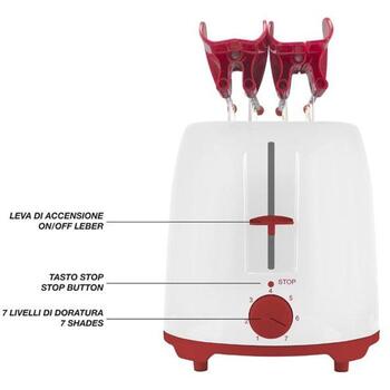Beper Tosteris P101TOS100, 750W, balta, plastmasa, tērauds, izņemama drupaču paplāte (P101TOS100)
