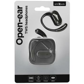 Gembird наушники OWS-01-BK BT 5.0, 10 м, 3 ч, 9 ч с зарядным кейсом, Li-Poly, черные, ear-hook, LED индикаторы (OWS-01-BK)