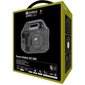 Sandberg Источник питания AC 300 420-84, 80000 мАч, 296 Втч, 300 Вт, 1 AC, 3 USB A, 1 USB C, 1 DC, быстрая зарядка (420-84)