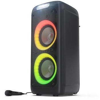 Sharp PS-949 Партийная колонка, 132 Вт, Водонепроницаемая, Bluetooth, Портативная, Черная (PS-949)