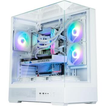 Zalman P40 PRISM PLUS WHITE, ATX Midi Tower korpuss, 3x120mm ARGB ventilatori, balts, 4mm rūdīts stikls, USB 3.0, USB-C (P40 PRISM PLUS WHITE)
