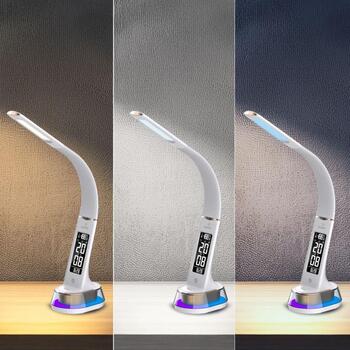 Hawk Настольная лампа HW-LAMP05, 5W, 3 цветовые температуры, RGB, 2 светодиода, будильник (HW-LAMP05)