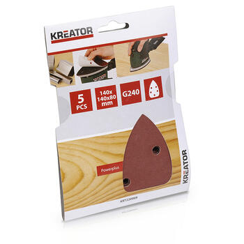 Наждачная бумага в листах 140х140х80мм, G240 (5шт.) Kreator (KRT220009)