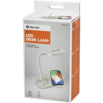 Denver Galda lampa LQI-55 117220000010, 1.5W, 5V, 5W QI lādētājs, 2700-6500K, CRI 85, pieskāriena vadība (117220000010)