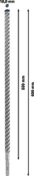 Triecienurbis SDS plus-7X 18x550x600mm, 1 gab., Perforatora urbjiem EXPERT SDS PLUS-7X TRIECIENURBIS PERFORATORIEM, 2608900140, BOSCH (2608900140)