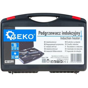 Geko Индукционный нагреватель G38599, 1300W, 230V, 25mm, 30mm, 45mm, целенаправленный обогрев, силовой кабель, кейс (G38599)