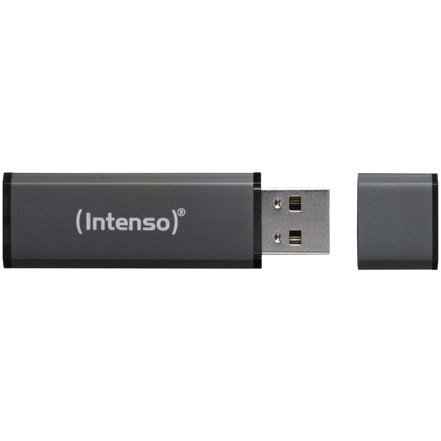 Intenso USB zibatmiņa 3521451 4 GB, USB 2.0, Lasīšanas ātrums 28 MB/s, Rakstīšanas ātrums 6.5 MB/s, Alumīnijs, Melna (3521451)