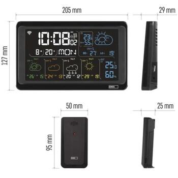 Emos Метеостанция E8610, Wi-Fi, 3 датчика, 80м, 2x1,5V AAA, 3x1,5V AAA, LED дисплей, предупреждение о температуре (E8610)