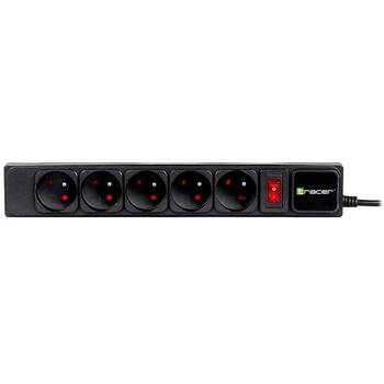 Tracer Удлинитель TRALIS46844, 3м, 5 розеток, 2300Вт, 220В, механический выключатель, защита от перенапряжения (TRALIS46844)
