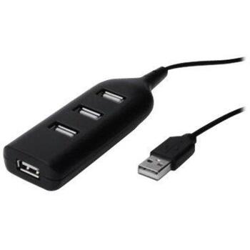 Digitus USB концентратор AB-50001-1, 4x USB 2.0, 480 Mbps, кабель 0.3 м, питание от USB (AB-50001-1)
