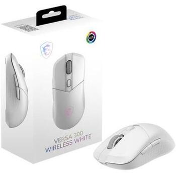 Msi USB datorpele optiskā VERSA 300 WIRELESS, 8000 DPI, 6 pogas, Bluetooth 5.3, 2.4 GHz, balta (VERSA 300 W WHITE)