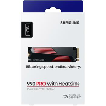 Samsung SSD M.2 MZ-V9P1T0GW 1TB, скорость чтения 7450 MB/s, скорость записи 6900 MB/s, PCIe 4.0, V-NAND MLC, с радиатором (MZ-V9P1T0GW)