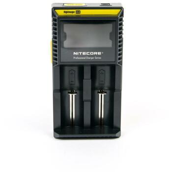 Nitecore Зарядное устройство D2EU, 2 слота, совместимо с Li-ion, Ni-MH, Ni-Cd, ЖК-экран, оптимизированная зарядка (D2EU)