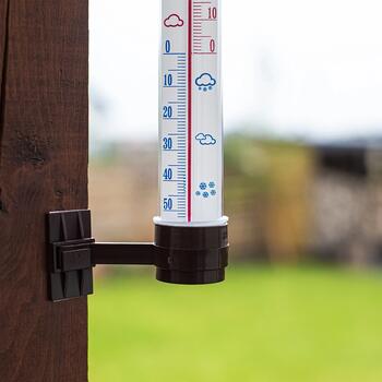 Bioterm термометр 020807, от -50°C до +50°C, 27см, пластиковая шкала, клеевой, винтовой, коричневый (020807)