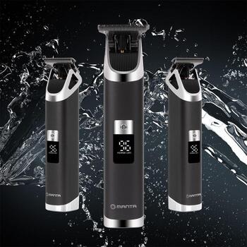 Manta Matu trimmeris HT-02BK, 8 uzgaļi, IPX7, USB-C, 0.5mm-9mm, 120min akumulatora darbība (HT-02BK)