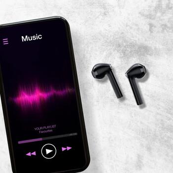 Manta Bezvadu austiņas MTWS010B, Bluetooth 5.3, 10m, 20-20000Hz, 6h, Iebūvēts mikrofons, Aktīvā trokšņu slāpēšana (MTWS010B)