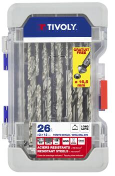 Urbju komplekts metālam HSS 26gab. Ø2-13mm 11452070002 TIVOLY (11452070002)