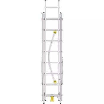 Hailo HobbyLOT 031420507, kombinējamās alumīnija kāpnes, 2x8+1x9 pakāpieni, 150 kg, LOT sistēma (031420507)