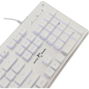 White Shark Tachi клавиатура TACHI-W-US, 104/105 клавиш, USB 2.0, 1,5м кабель, подсветка, мультимедийные клавиши (TACHI-W-US)