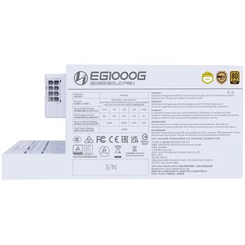 Lian Li Datora barošanas bloks EDGE GOLD 1000 G9P.EG1000G.WH00.EU, 1000W, 80 PLUS Platinum, pilnībā modulārs (G9P.EG1000G.WH00.EU)