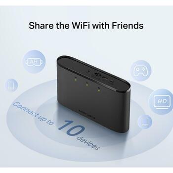 Mercusys мобильный маршрутизатор MT110, 4G LTE, 150 Мбит/с загрузка, 50 Мбит/с выгрузка, 2200 мАч, 10 часов работы, 10 устройств (MT110)