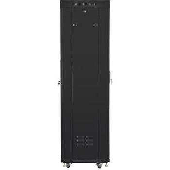 Lanberg стоячий шкаф 19 42U 600x600, FF01-6642-23BL, 1200кг, черный, ЖК-дисплей, перфорированные двери (FF01-6642-23BL)