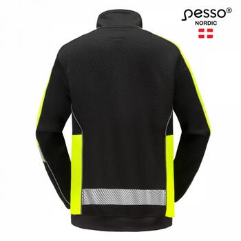 Pesso Hi-vis куртка FL06_B-2XL, 2XL, черный/желтый, 100% полиэстер, 155г/м², светоотражатели, молния (FL06_B-2XL)
