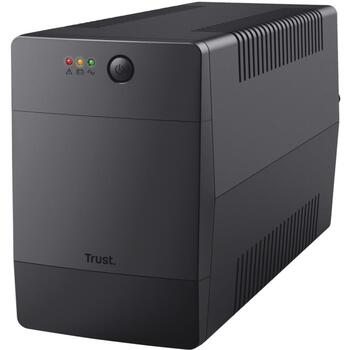 Trust UPS 23505 1500VA, 900 W, 4 AC выхода, USB Type-B, AVR, черный, защита от перенапряжения, технология аккумулятора: VRLA (23505)