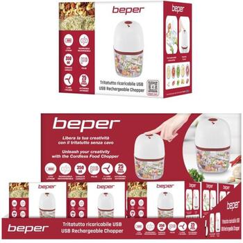 Beper Измельчитель P102ROB051, 30W, 3 ножа, 0.35л, USB кабель для зарядки, импульсный режим (P102ROB051)