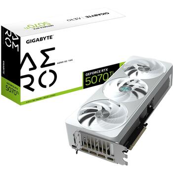 Gigabyte Видеокарта GV-N507TAERO OC-16GD 16GB GDDR7, 256 бит, PCI-E 5.0, 2588 МГц, 3 x DP 2.1a, 1 x HDMI 2.1b, RGB подсветка (GV-N507TAERO OC-16GD 1.0)
