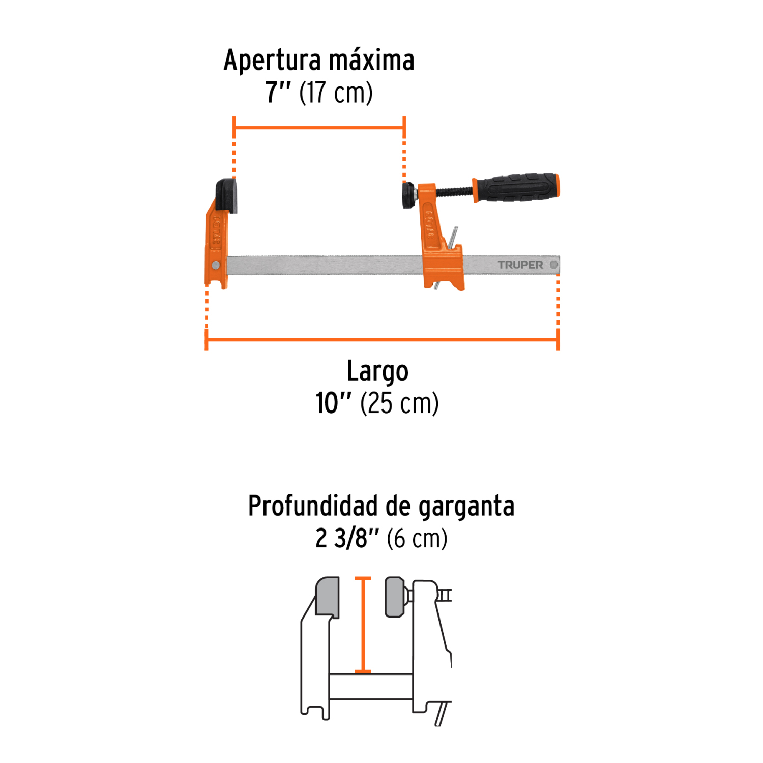 Spīle 150 mm, dziļums 60 mm, maksimālā slodze 140 kg PRF-6 TRUPER (PRF-6)