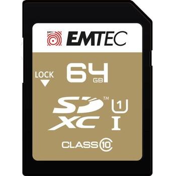Emtec Карта памяти ECMSD64GXC10GP, 64GB, 90MB/s, 20MB/s, UHS-I U1, золотая (ECMSD64GXC10GP)
