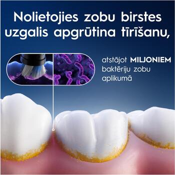 Oral-B elektriskās zobu birstes galviņa iO Whitening Black 4, 4 gab, melna, pieaugušajiem, vidēja cietība, balinoša, pulējoša (iO refill Whitening Black 4)